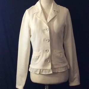 JON cream casual/career b/down knit blazer # M